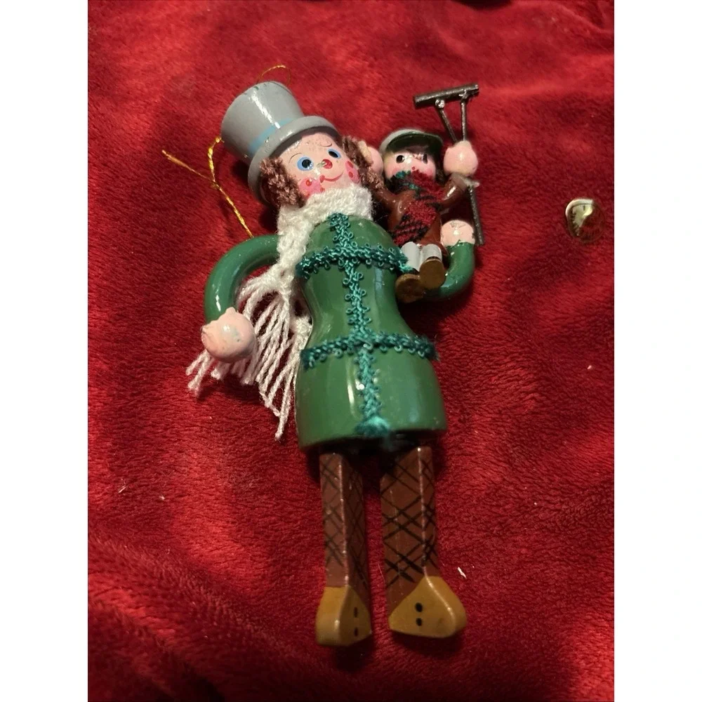 VTG Christmas Carol Handpainted Bob Cratchit & Tiny Tim Kurt S. Adler Ornament